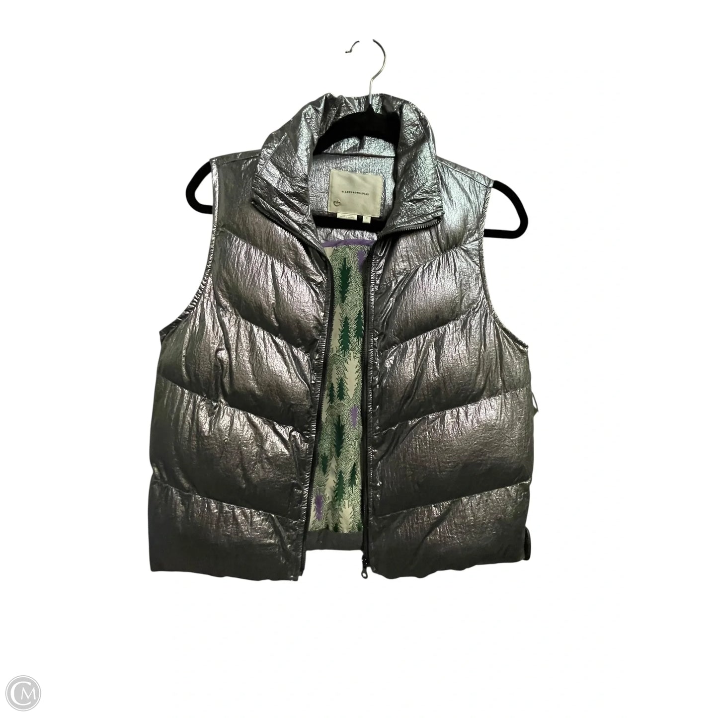 Vest Puffer & Quilted By Anthropologie In Silver, Size: S