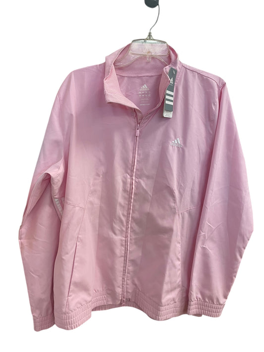 Athletic Jacket By Adidas In Pink, Size: Xl