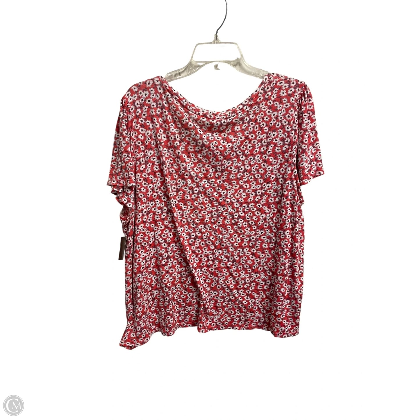 Top Short Sleeve By Lucky Brand In Floral Print, Size: 2x