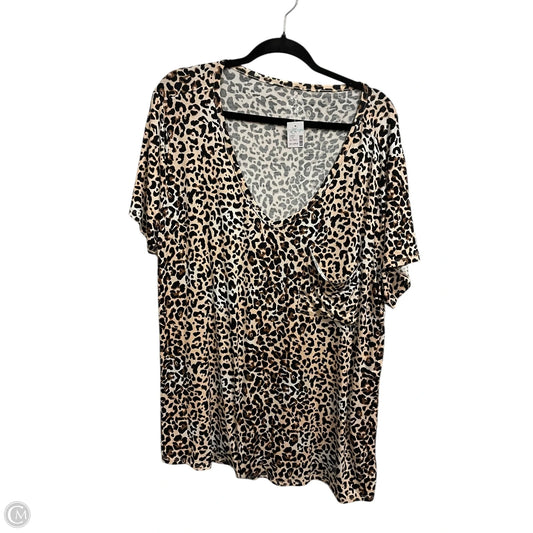 Top Short Sleeve By Maurices In Animal Print, Size: 2x