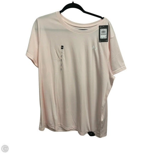 Athletic Top Short Sleeve By Under Armour In Pink, Size: 1x