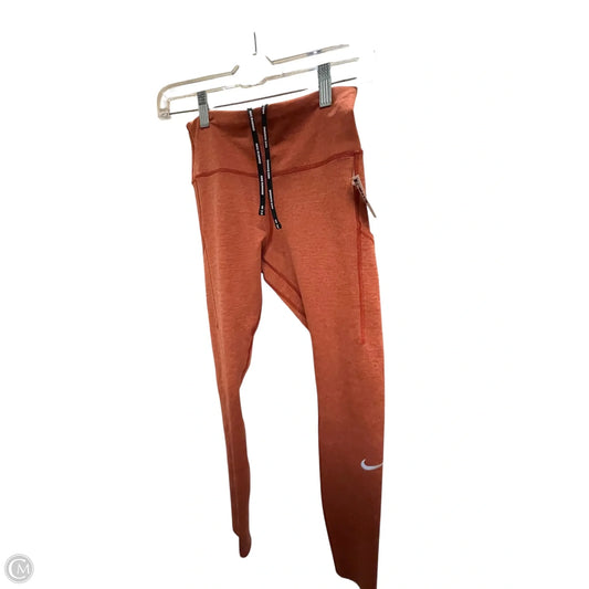 Athletic Leggings By Nike In Orange, Size: M