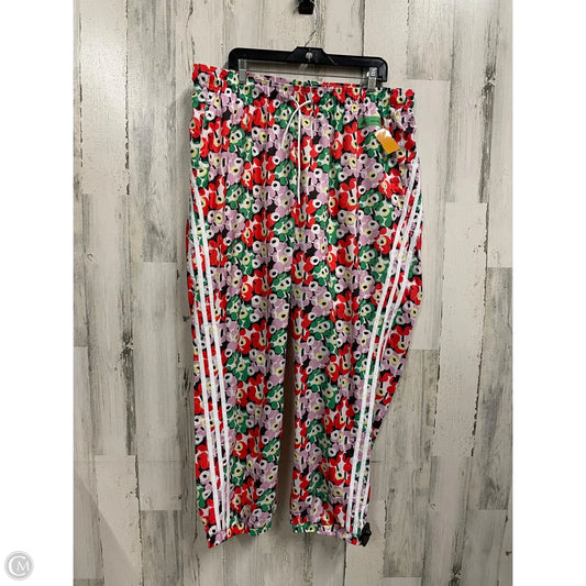 Athletic Pants By Adidas In Floral Print, Size: 2x