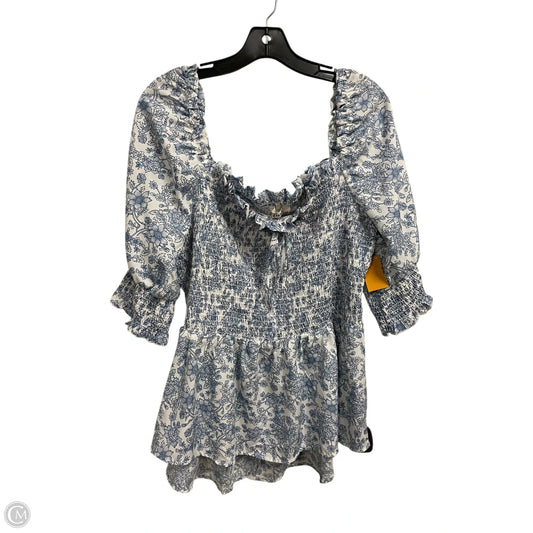 Top Short Sleeve By Blush In Blue, Size: 2x