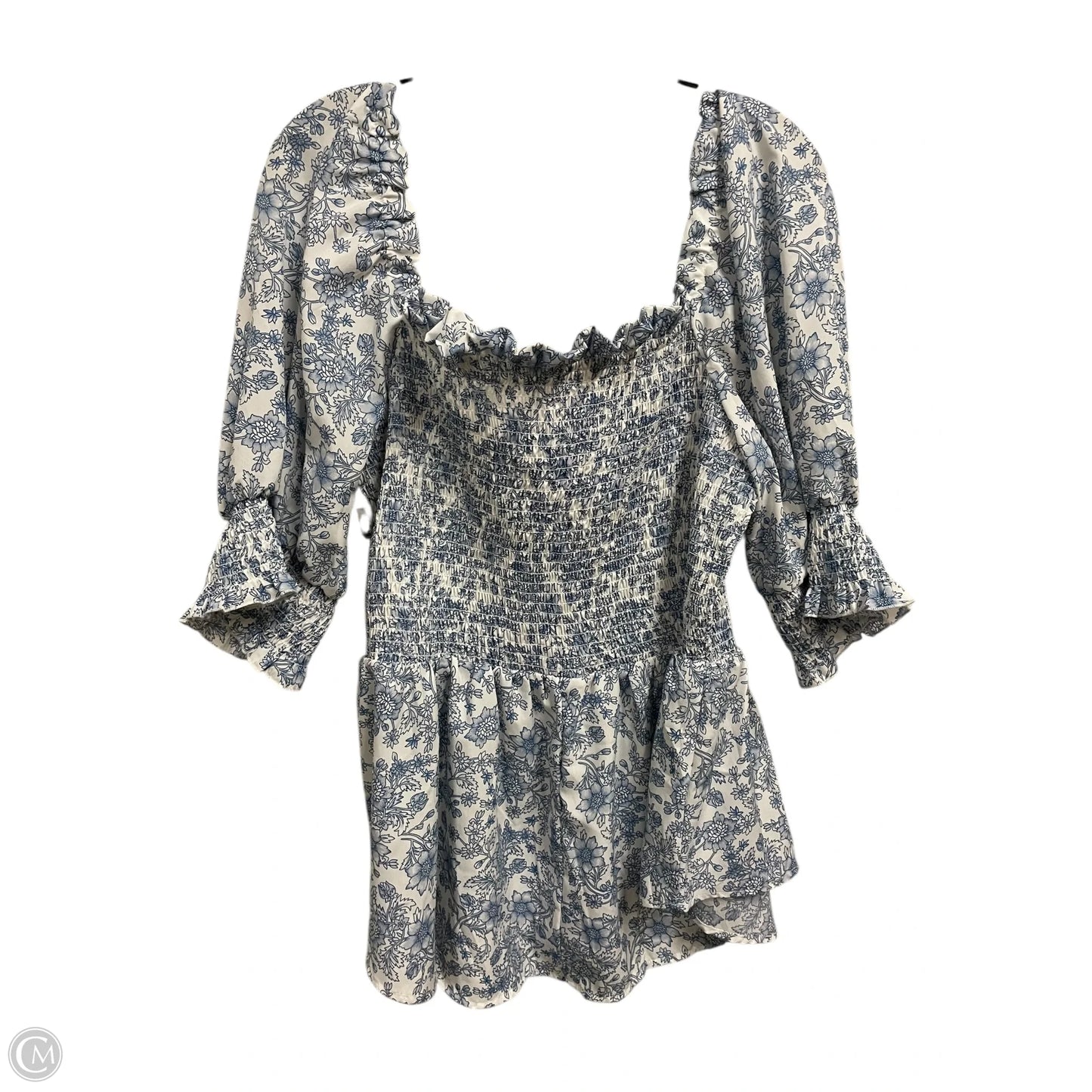 Top Short Sleeve By Blush In Blue, Size: 2x