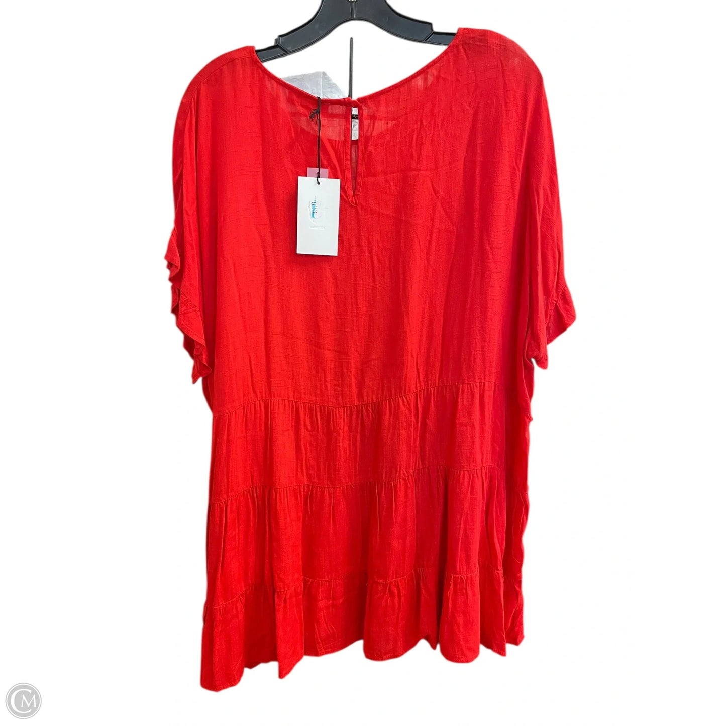 Top Short Sleeve By Andree By Unit In Red, Size: 1x