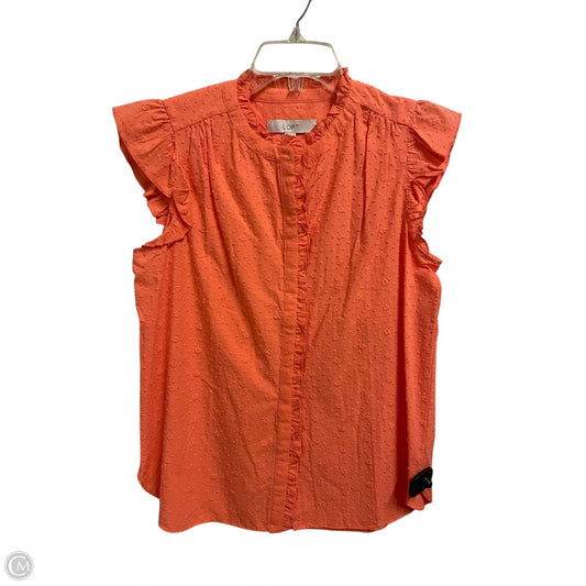 Top Sleeveless By Loft In Orange, Size: S