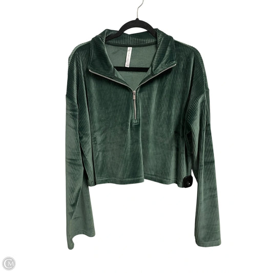 Athletic Top Long Sleeve Collar By Fabletics In Green, Size: L