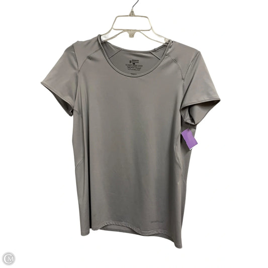 Athletic Top Short Sleeve By Patagonia In Grey, Size: L