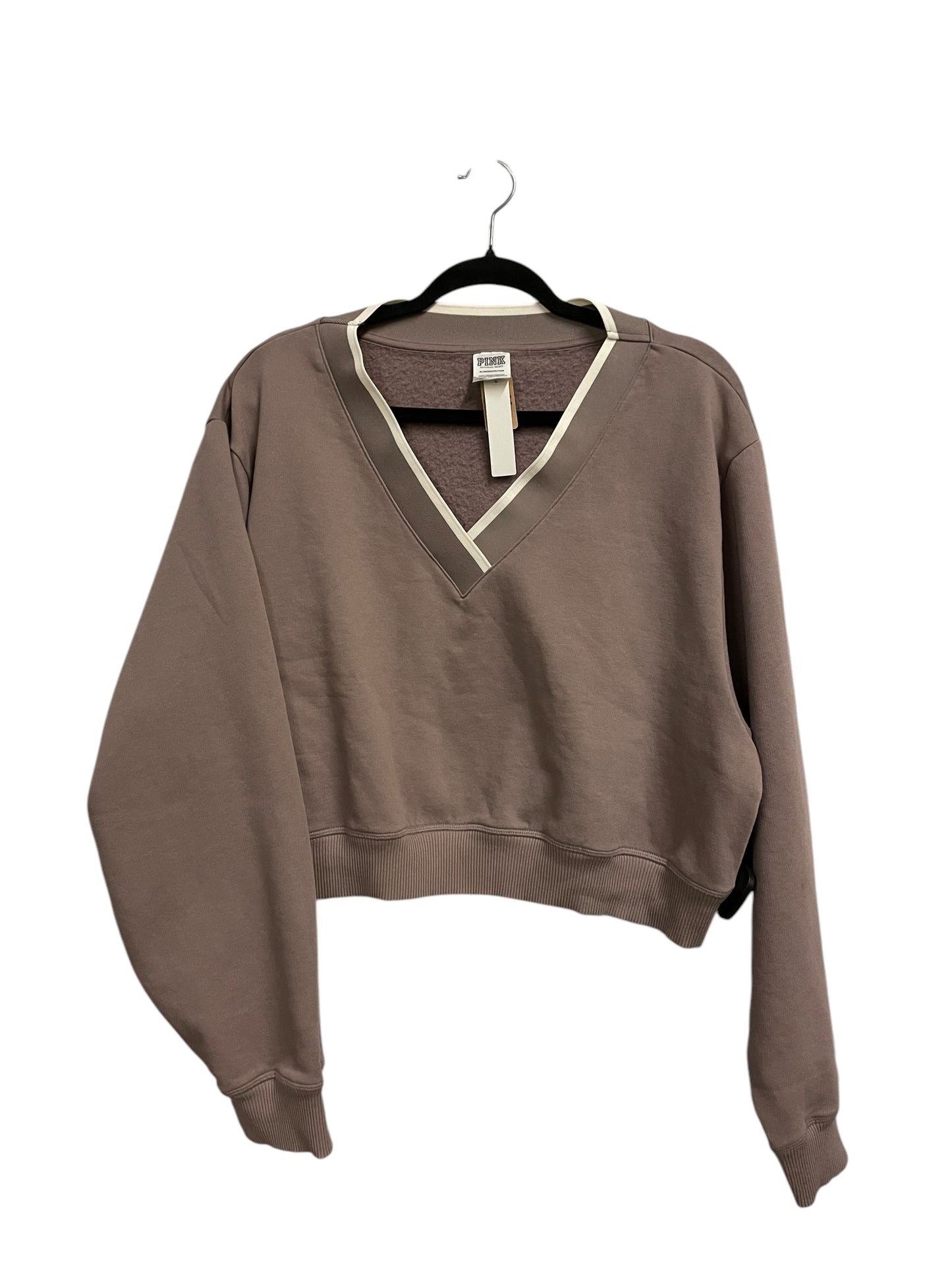 Sweatshirt Collar By Pink In Tan, Size: Xl