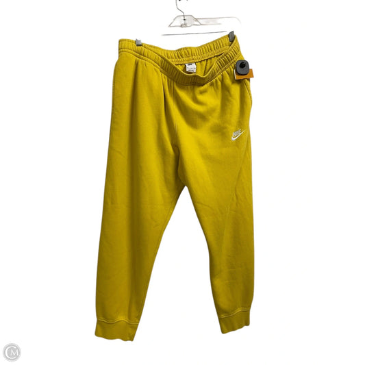 Athletic Pants By Nike In Yellow, Size: Xl
