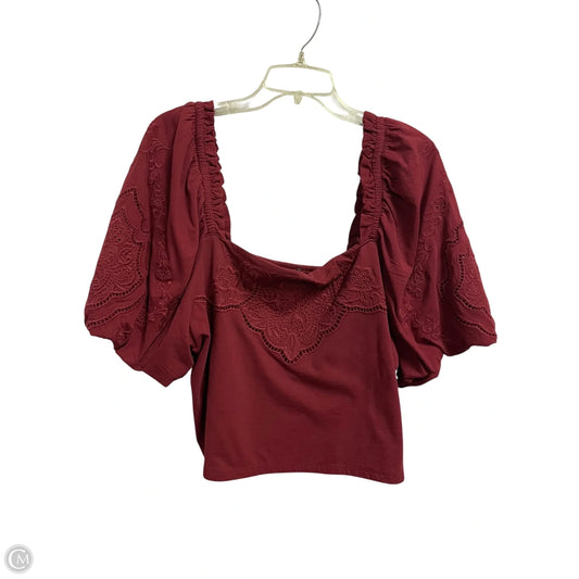 Top Short Sleeve By Express In Red, Size: Xl