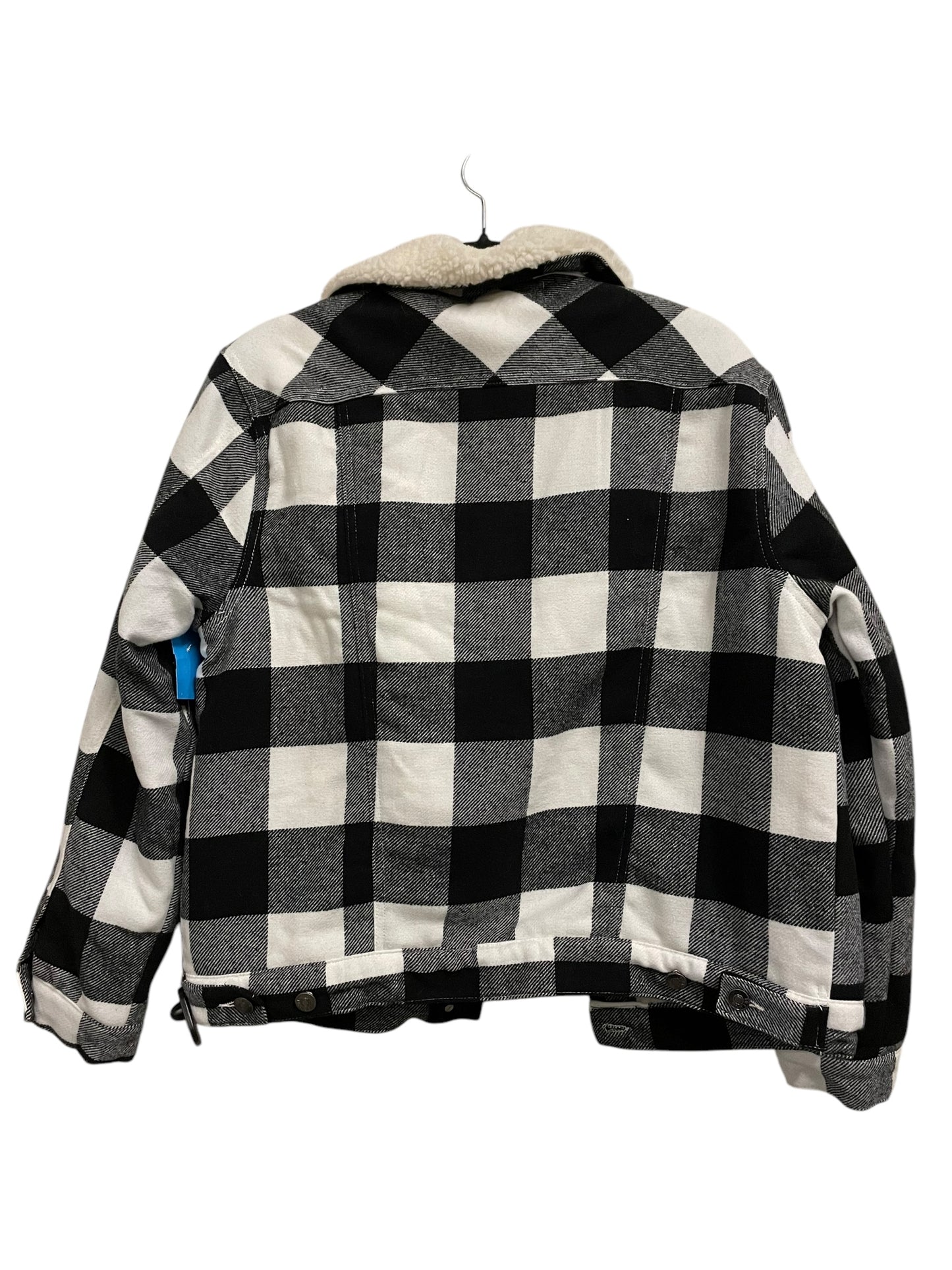 Jacket Faux Fur & Sherpa By Impressions In Plaid Pattern, Size: M