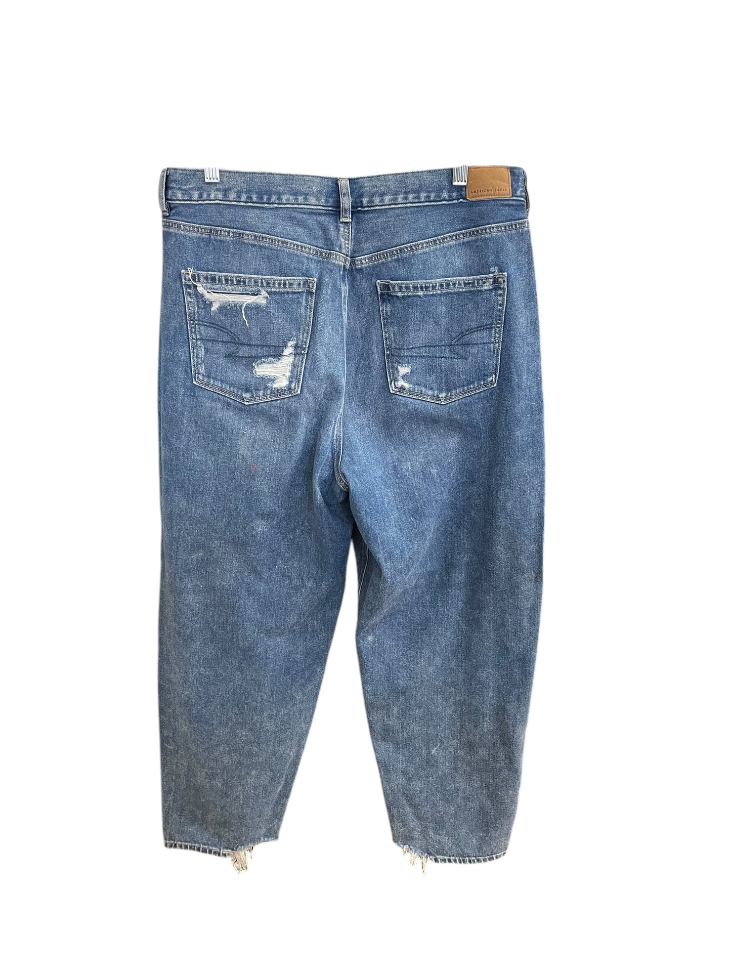 Jeans Cropped By American Eagle In Blue Denim, Size: 14