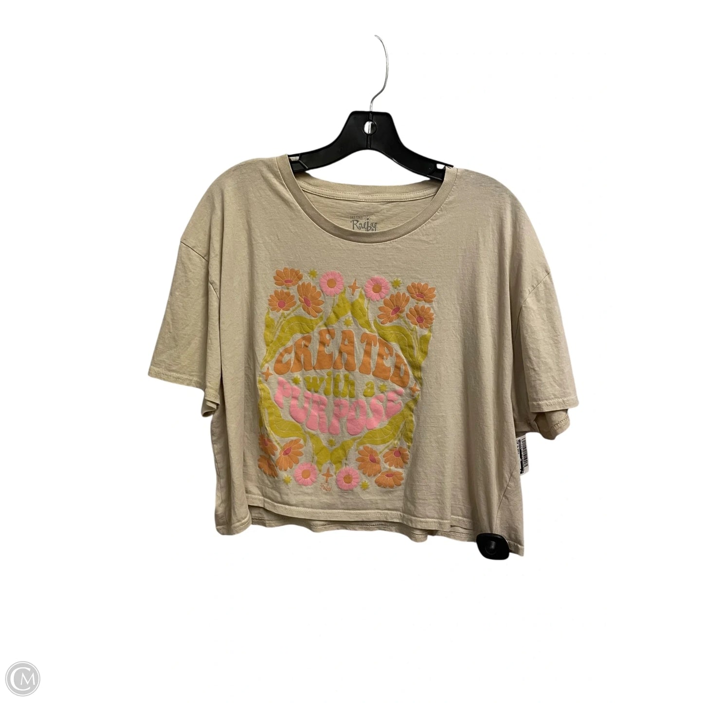 Top Short Sleeve Basic By Jantzen In Beige, Size: Xl