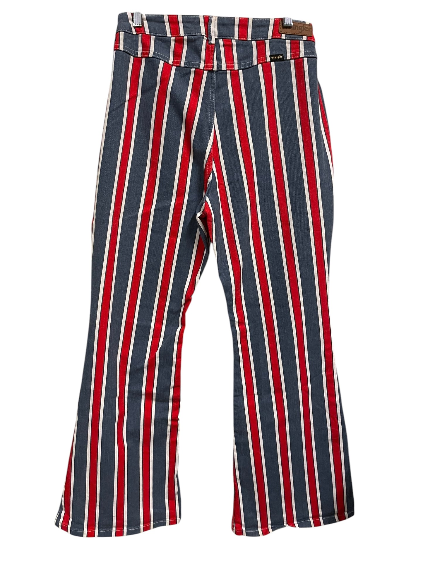 Jeans Flared By Wrangler In Blue Red & White, Size: 16