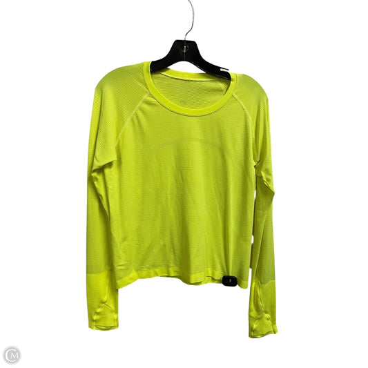 Athletic Top Long Sleeve Collar By Lululemon In Yellow, Size: 6