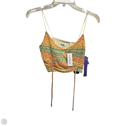 Top Sleeveless By Pacsun In Green & Orange, Size: M