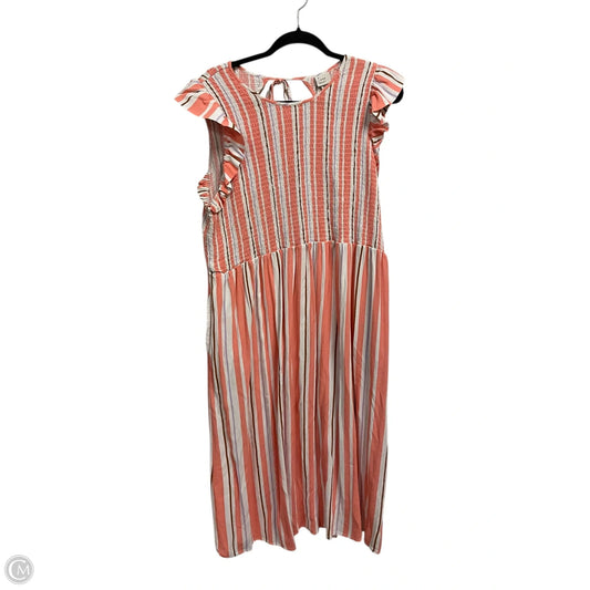 Dress Casual Maxi By A New Day In Pink & White, Size: Xxl
