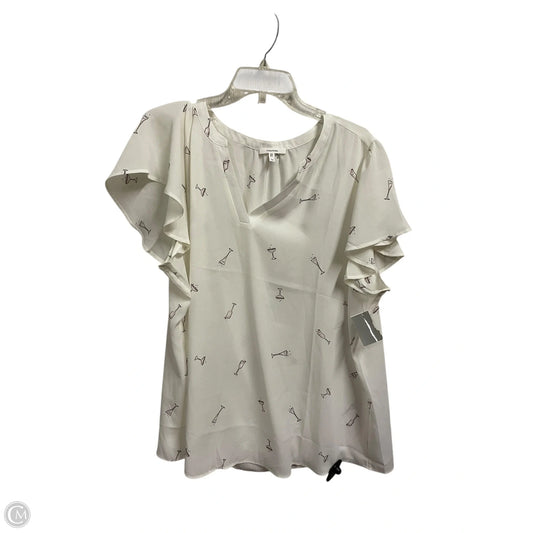 Top Short Sleeve By Maurices In White, Size: 1x
