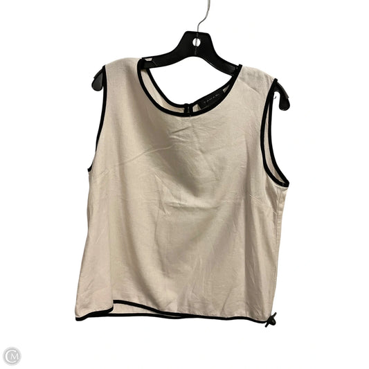 Top Sleeveless By Tahari By Arthur Levine In Cream, Size: L