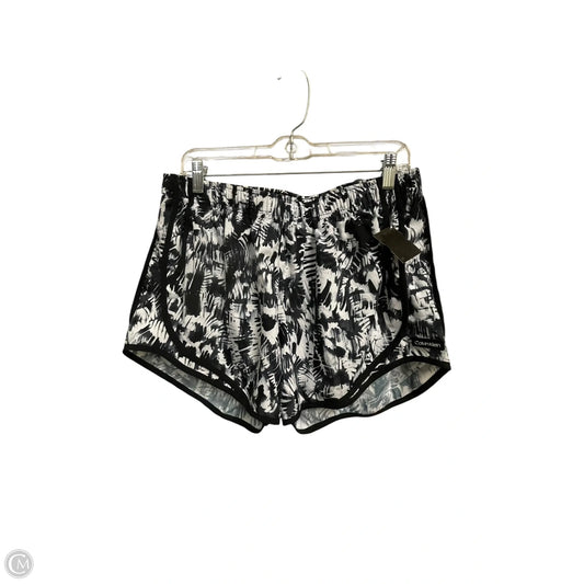 Athletic Shorts By Calvin Klein In Black & White, Size: L