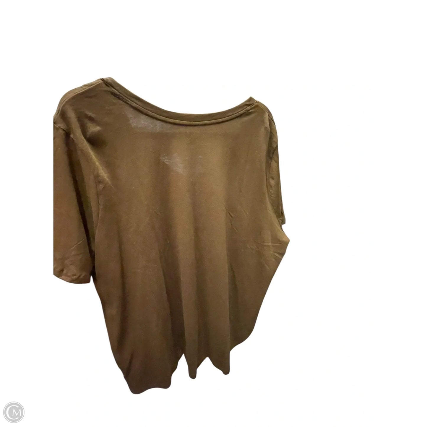 Top Short Sleeve By Terra & Sky In Brown, Size: 2x