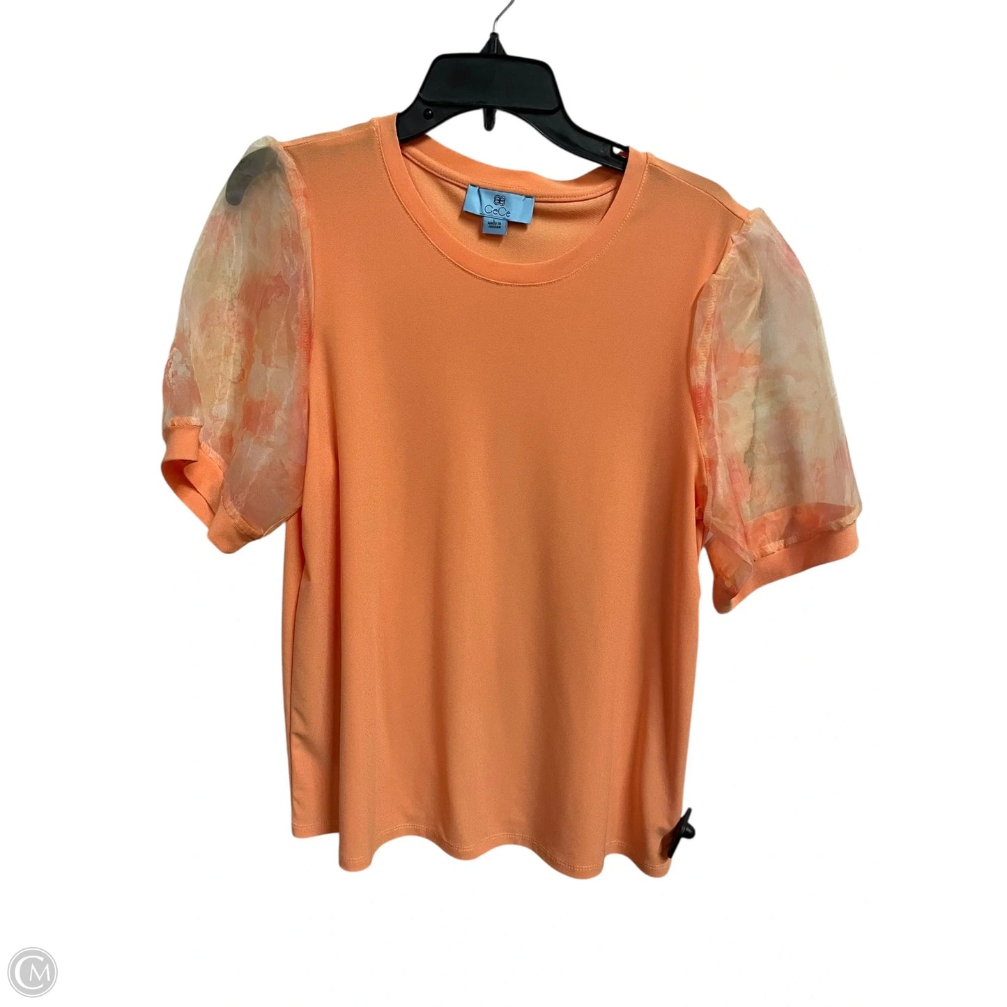 Top Short Sleeve By Cece In Orange, Size: L