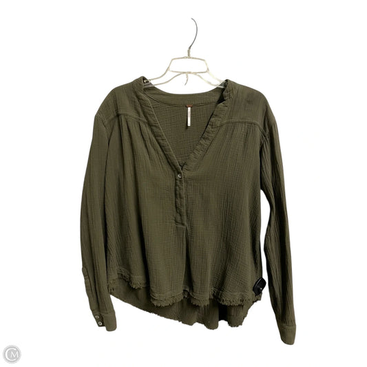 Top Long Sleeve By Free People In Green, Size: S