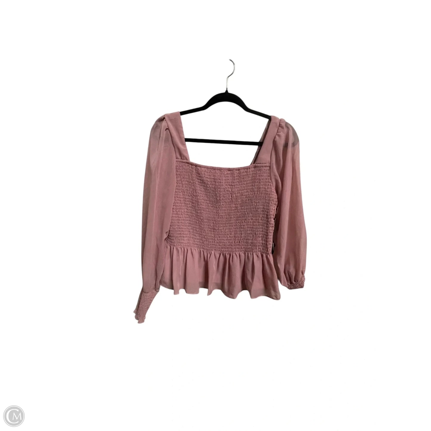 Top Long Sleeve By Nine West In Pink, Size: L