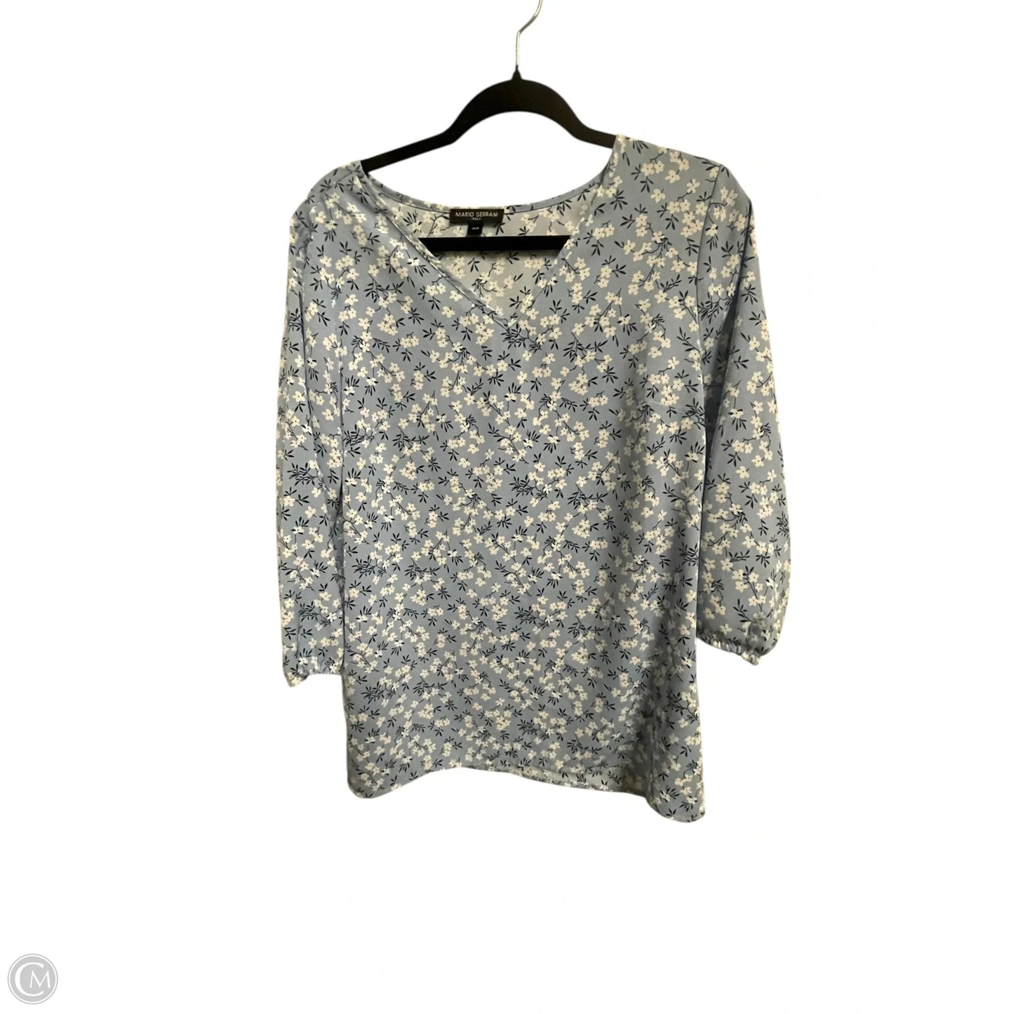 Top Long Sleeve By Mario Serrani In Blue, Size: M