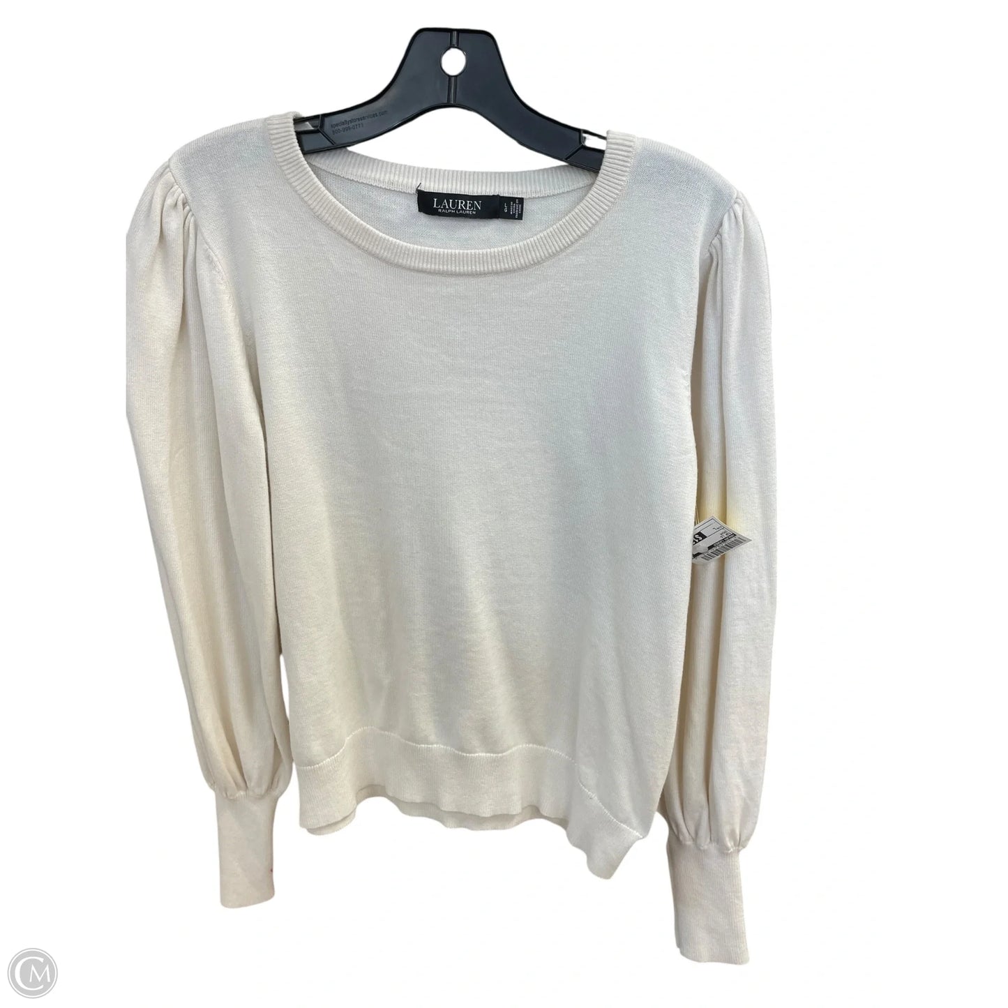 Top Long Sleeve By Ralph Lauren In Cream, Size: L