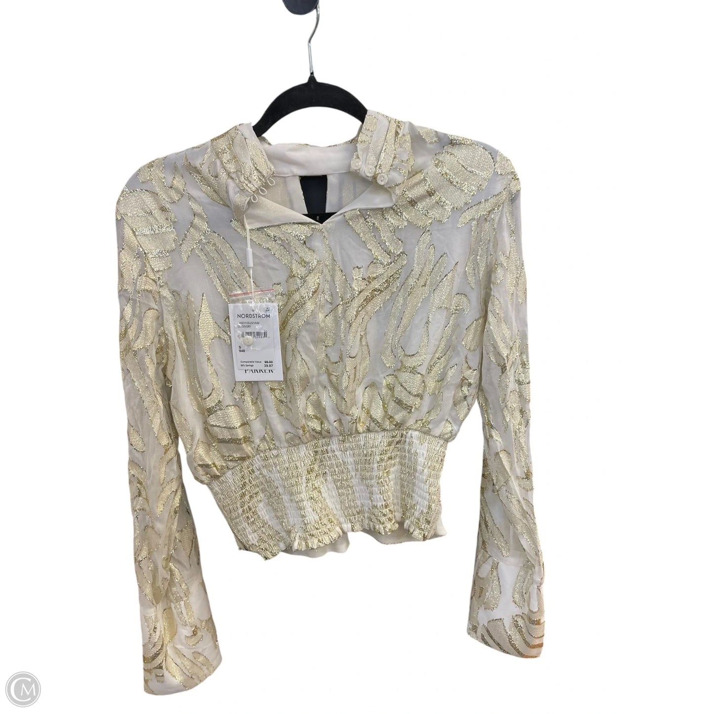 Top Long Sleeve By Parker In Gold, Size: S