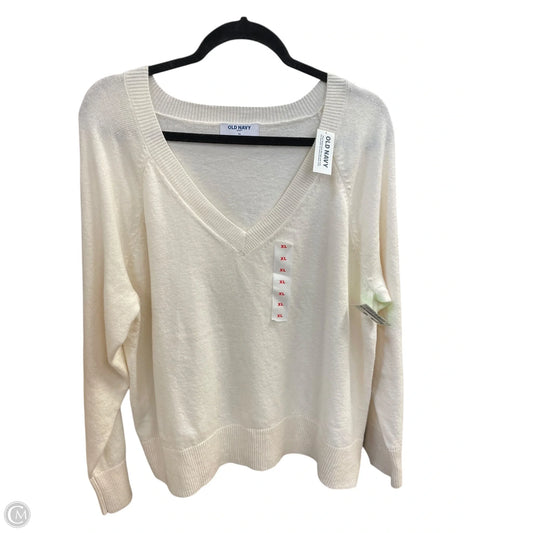 Top Long Sleeve By Old Navy In White, Size: Xl