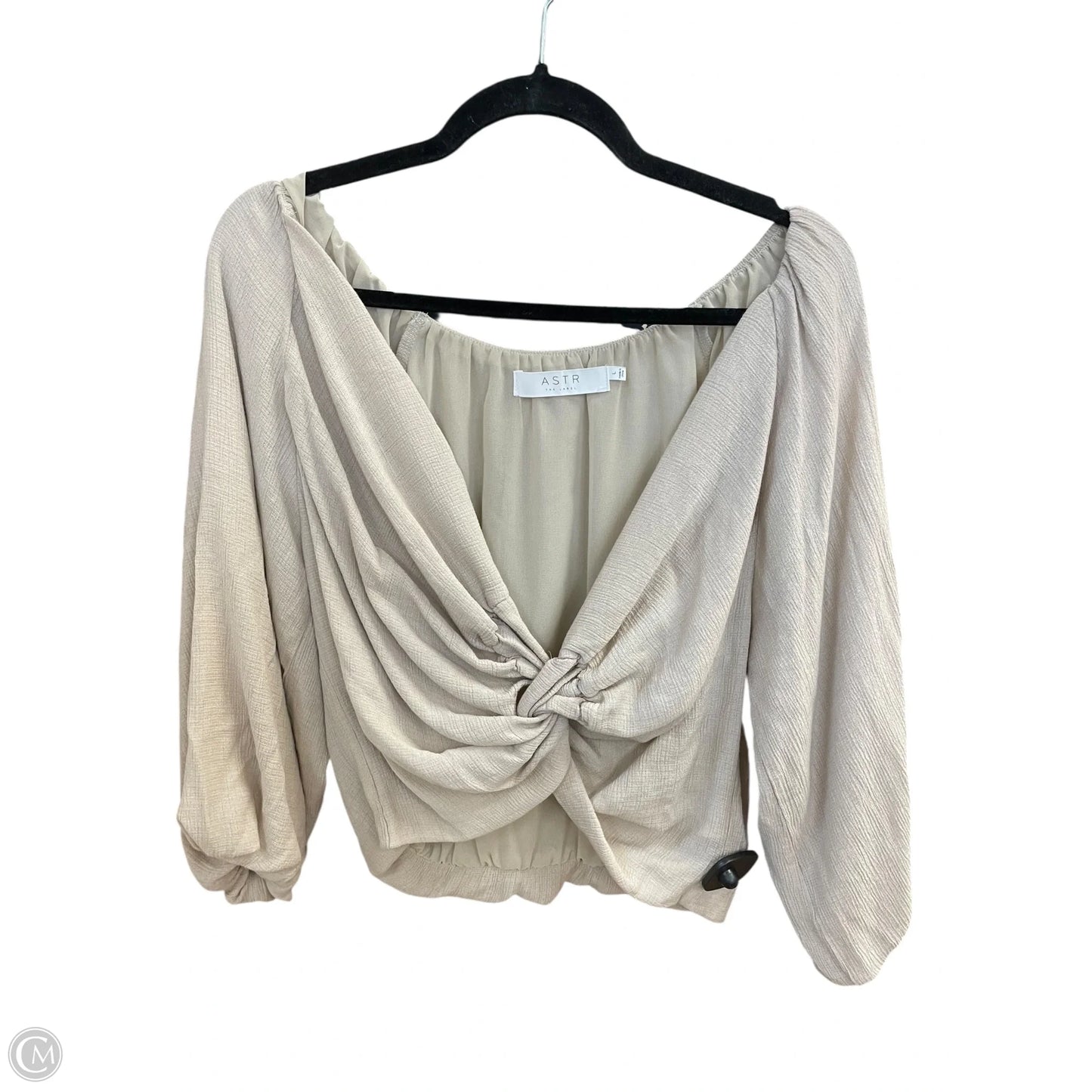 Top 3/4 Sleeve By Astr In Beige, Size: L