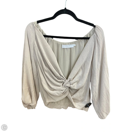 Top 3/4 Sleeve By Astr In Beige, Size: L