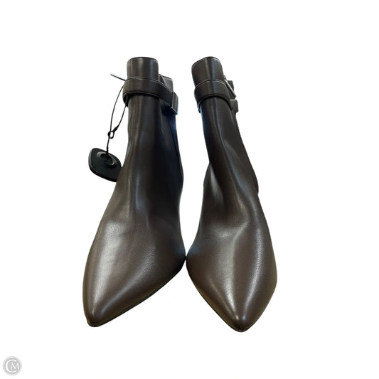 Boots Ankle Heels By Calvin Klein In Brown, Size: 9.5