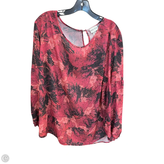 Top Long Sleeve By Ava & Viv In Red, Size: 2x