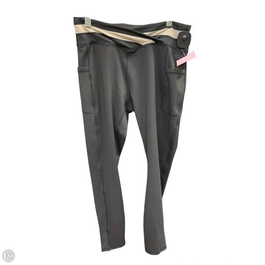 Athletic Pants 2pc By Clothes Mentor In Black & Tan, Size: L