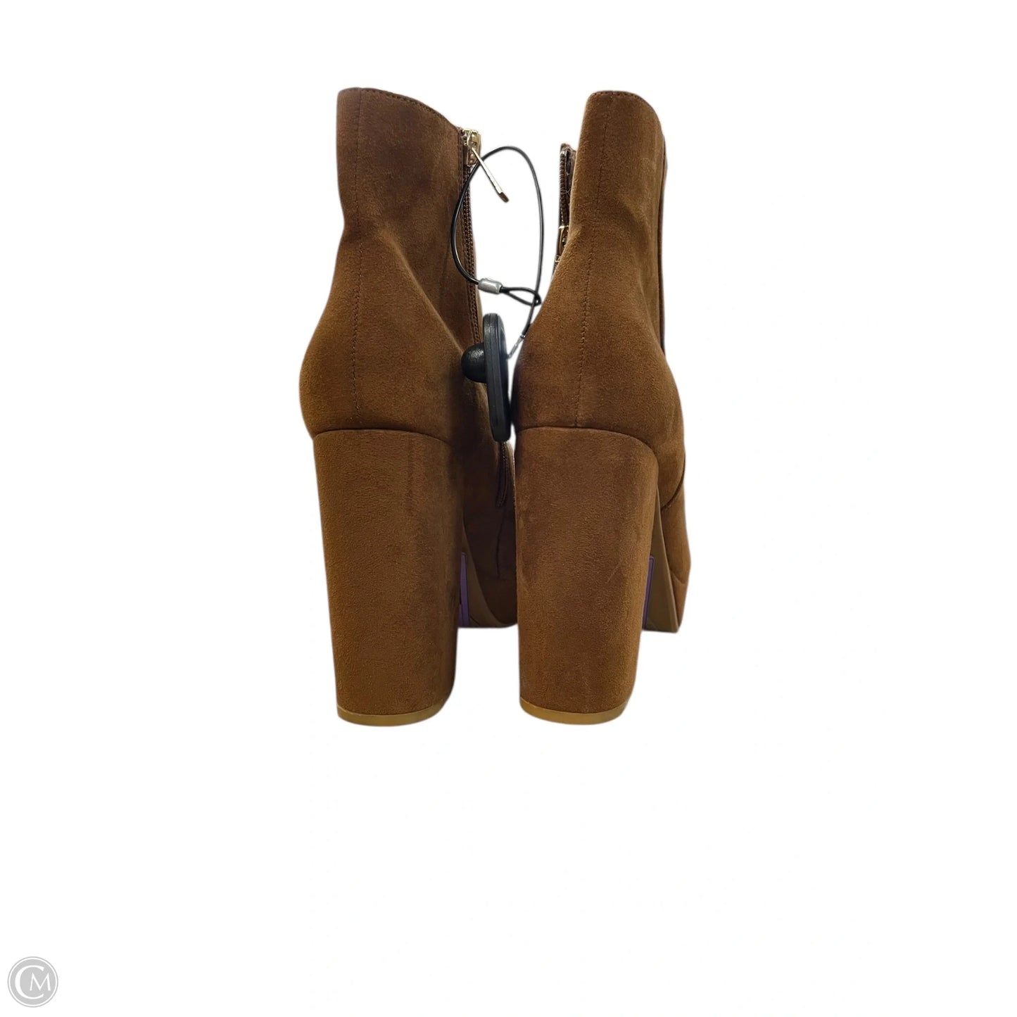 Boots Ankle Heels By Bamboo In Brown, Size: 9