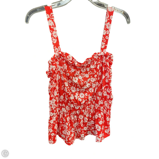 Top Sleeveless By Clothes Mentor In Orange & White, Size: Xl
