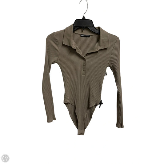 Top Long Sleeve By Zara In Brown, Size: M