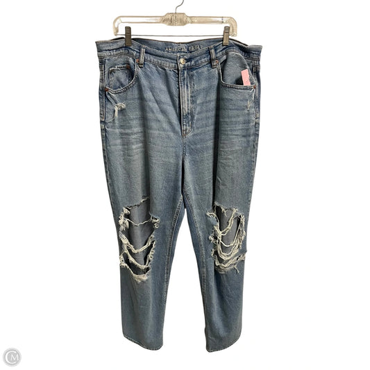 Jeans Boyfriend By American Eagle In Blue Denim, Size: 18