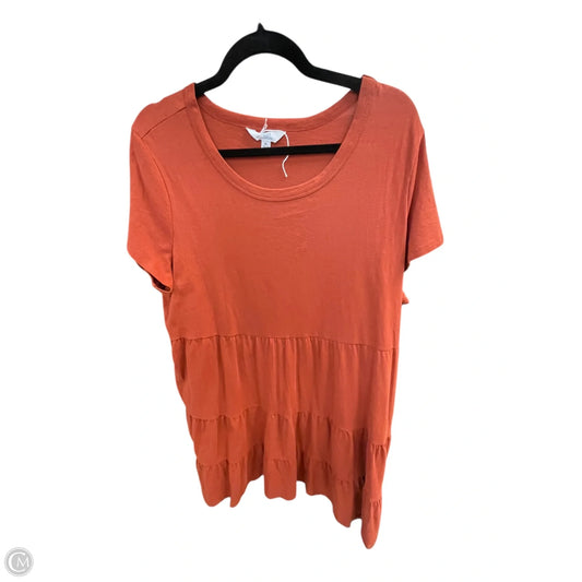 Dress Casual Midi By Time And Tru In Orange, Size: Xl