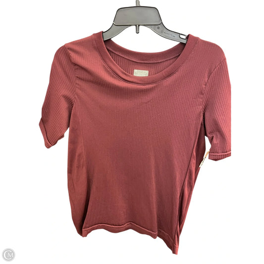 Athletic Top Short Sleeve By Athleta In Red, Size: L