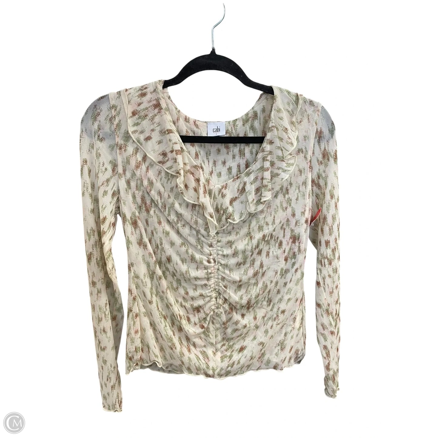 Top Long Sleeve By Cabi In Cream, Size: S