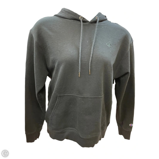 Sweatshirt Hoodie By Champion In Black, Size: L