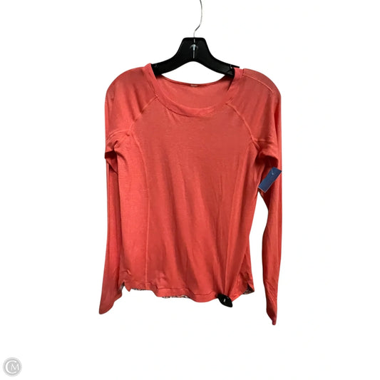 Athletic Top Long Sleeve Crewneck By Lululemon In Coral, Size: S
