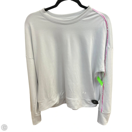 Athletic Top Long Sleeve Collar By Under Armour In Grey, Size: L