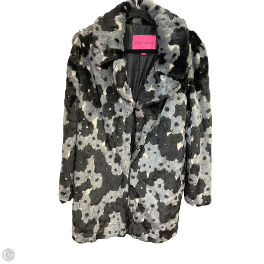 Coat Faux Fur & Sherpa By Betsey Johnson In Black, Size: L
